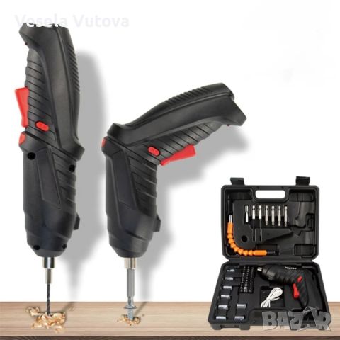 Акумулаторен електрически винтоверт 47 части в комплект с куфар., снимка 7 - Винтоверти - 46419959