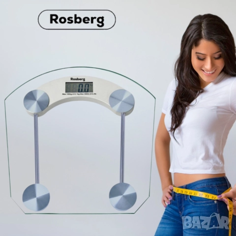 Кантар за тегло дигитален Rosberg, батерия, LCDекран, 180кг, 2 ГОДИНИ ГАРАНЦИЯ, снимка 6 - Друга електроника - 51948121