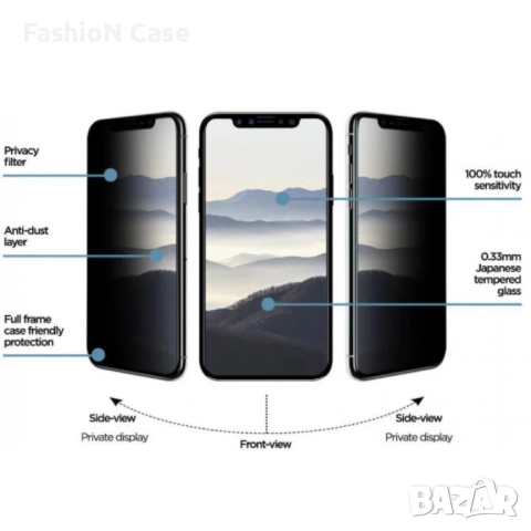 Iphone SE Стъклен протектор PRIVACY, снимка 2 - Фолия, протектори - 52730438