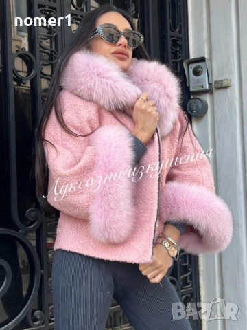 жилетка букле с пух/ косъм  лисица 