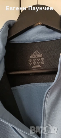Adidas мъжка блуза с цип за вятър в син цвят , снимка 5 - Спортни дрехи, екипи - 53478449