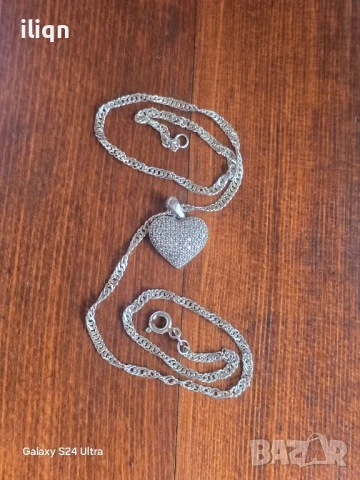 Сребърен синджир с висулка. 925 Проба. 4,42 Грама. 40см. Цена 26,99лв. За Севлиево безплатна, снимка 2 - Колиета, медальони, синджири - 51182684