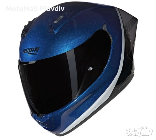 Каска Nolan N60-6 Sport Verniciatura Speciale 346 Blue Black Silver – Гланц ECE 22.06, снимка 3 - Аксесоари и консумативи - 51894004