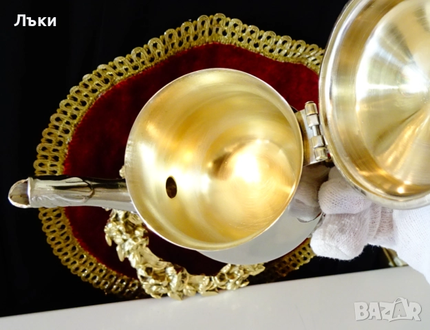 Викторианска посребрена кана за кафе,ракия. , снимка 2 - Антикварни и старинни предмети - 52504403