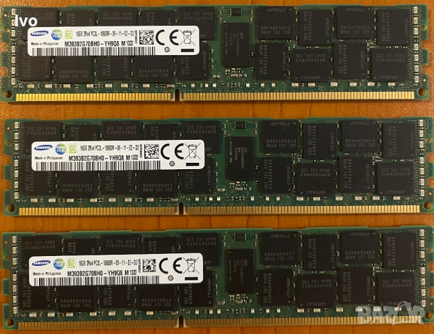 Продавам сървърна рам памет плочка Samsung 16GB DDR3 2Rx4 PC3L-10600R, снимка 2 - RAM памет - 54210991