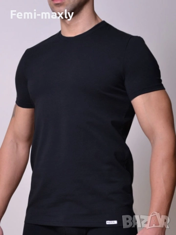 Мъжки памучни тениски с остро деколте в 5 цвят, снимка 4 - Бельо - 52128887