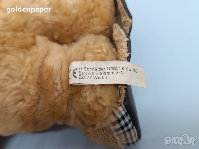 Старо плюшено мече  Schneider 22 см, снимка 10 - Плюшени играчки - 52175696