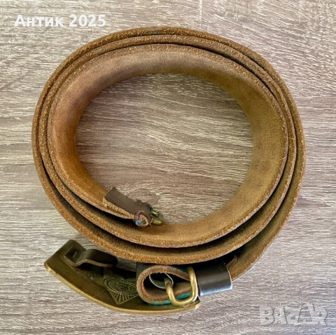 Съветски военен кожен колан с месингова тока, СССР, снимка 2 - Антикварни и старинни предмети - 53657808
