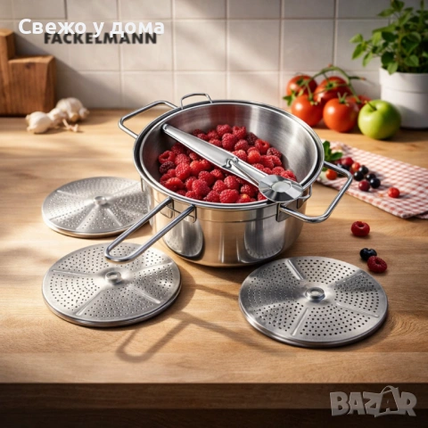 Мелница/цедка за зеленчуци и плодове, 4 части, Неръждаема стомана, снимка 2 - Други стоки за дома - 53503370