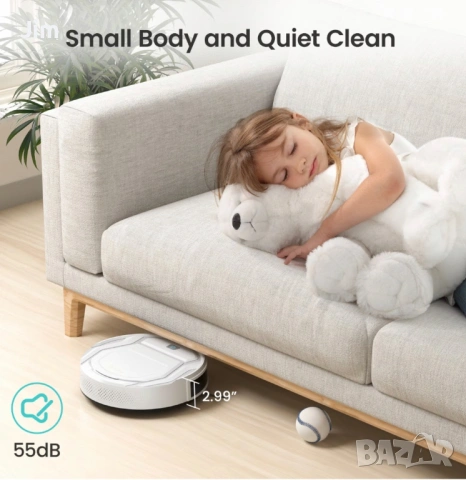 Прахосмукачка робот Lefant M210P, смарт навигация, за животински косми, 27.94x27.94x7.6cm, снимка 4 - Прахосмукачки - 53889708