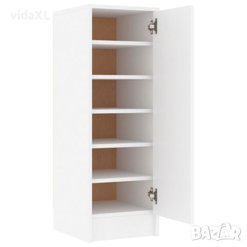 vidaXL Шкаф за обувки, бял, 32x35x92 см, ПДЧ（SKU:808972, снимка 1 - Шкафове - 46275584
