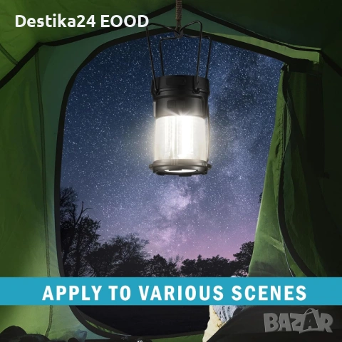 Соларна къмпинг лампа ELUTENG 2в1 с Power Bank 3000 mAh, снимка 5 - Соларни лампи - 53150500