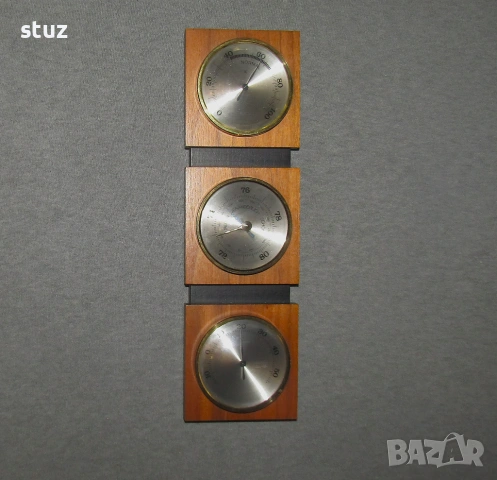 Tроен уред за стена, барометър, влагомер и термометър 