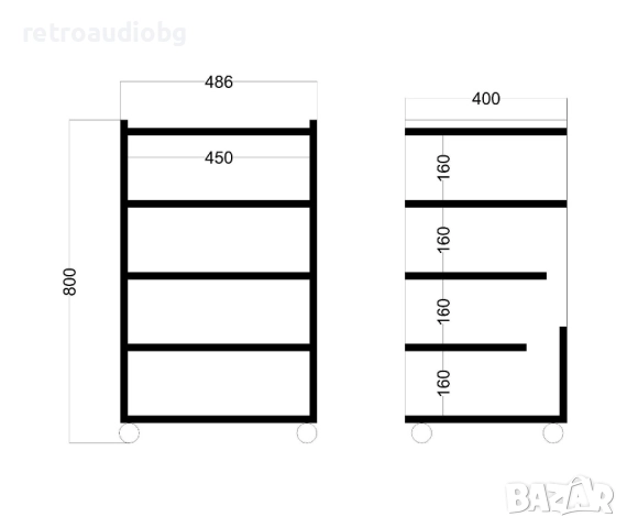💥HIFI аудио шкаф - рак за 5 компонента в 3 цвята💥, снимка 5 - Аудиосистеми - 52242255