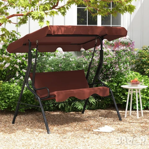 3-местна Водоустойчива Градинска Люлка със сенник до 240 кг, снимка 2 - Градински мебели, декорация  - 46498840