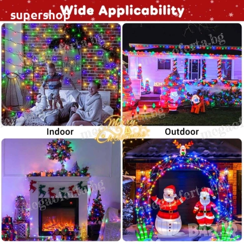 Светлинна верига 50м. от 250 Led коледни лампички RGB многоцветни, снимка 8 - Други - 52343954