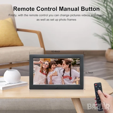 10.1" HD IPS, Мултимедийна Цифрова Фоторамка Jaihonda с Видео, Музика и дистанционно, снимка 4 - Друга електроника - 53382700