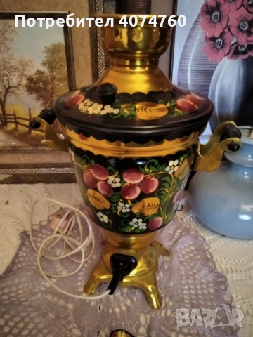 Рисуван самовар на ток, снимка 3 - Друга електроника - 53285041