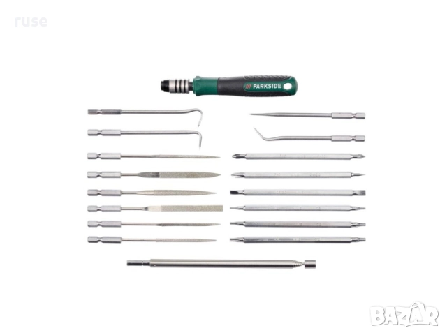 НОВИ! Комплект прецизни инструменти Parkside 18 части отвертка с пили, снимка 3 - Отвертки - 52519356