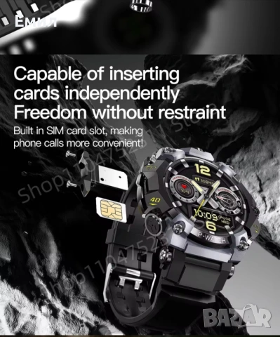 Продавам смарт часовник с опция за SIM карта , снимка 7 - Мъжки - 53473968