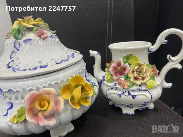 Супник с ваза Capodimonte, снимка 5 - Антикварни и старинни предмети - 47514026