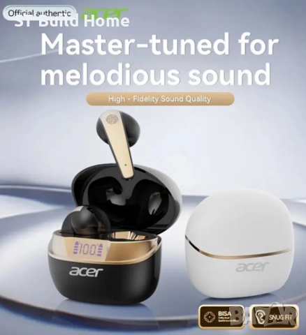 🎧 Acer TWS Безжични Слушалки | Силен Бас • HIFI Dolby Audio • Шумопотискане | STBuildHome🎧