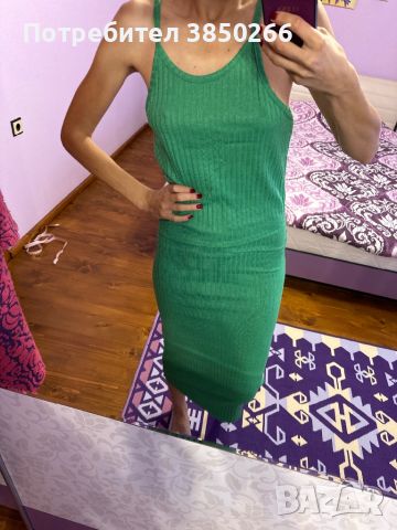 Зелена рокля Размер М, снимка 3 - Рокли - 45929163