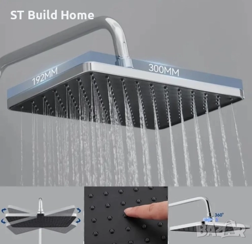 Луксозен комплект за душ с термостат – пълна система, снимка 4 - Душове - 51691927