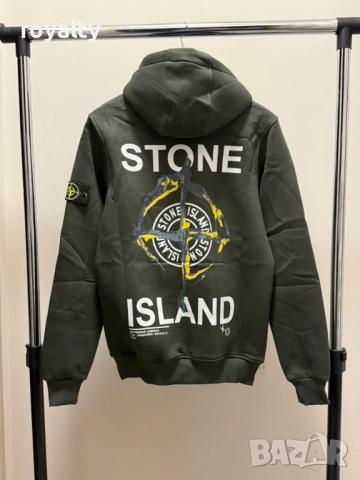 Stone Island Мъжки Зелен Суичър , снимка 2 - Суичъри - 52854914
