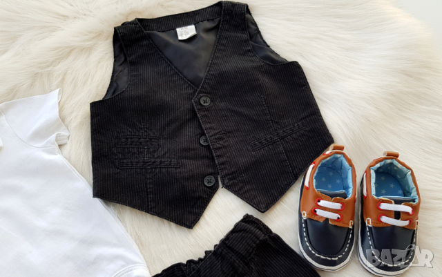 Панталон и боди риза  с папионка H&M 3-6 месеца, снимка 9 - Комплекти за бебе - 45021400