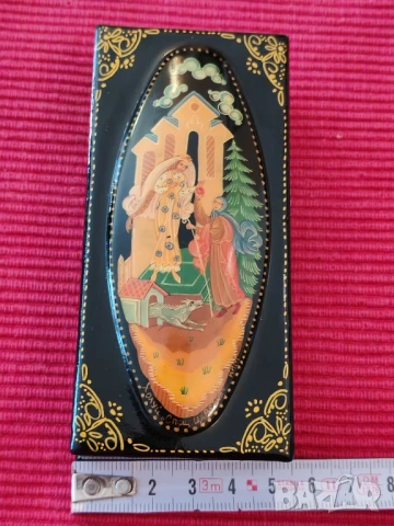 Стара руска лакирана кутийка, авторска, СССР. , снимка 13 - Антикварни и старинни предмети - 50641240