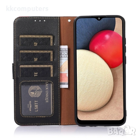 KHAZNEH Кожен Калъф за Xiaomi Redmi A7 Pro 4G / Poco C85x 5G - Личи текстура, RFID защита, С ремък, , снимка 6 - Калъфи, кейсове - 54293784