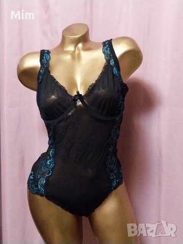 L/XL Черно ,еластично боди с отворено дъно , снимка 4 - Корсети, бюстиета, топове - 53701757