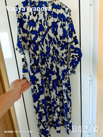 H&amp;M рокля в бяло синьо и черно ХЛ размер , снимка 8 - Рокли - 51362936