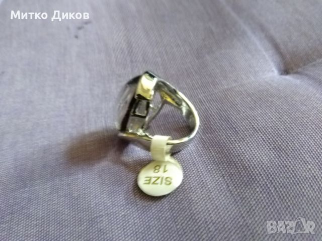 Масивен пръстен сайз 18 с камък нов, снимка 5 - Пръстени - 45360413