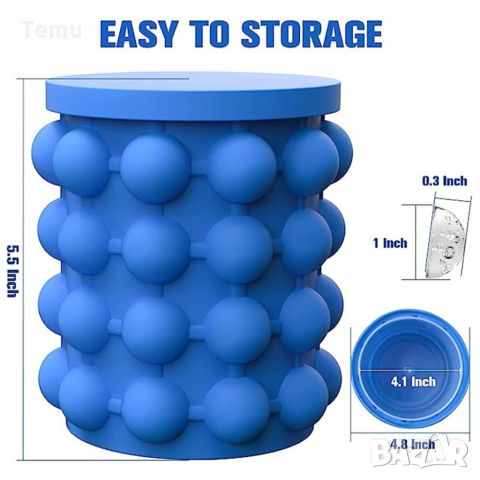 2 в 1 Силиконов контейнер за съхранение на лед и ( създаване на кръгли кубчета лед) • Размери: 10.5 , снимка 4 - Форми - 45837689