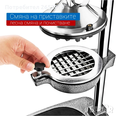 Цитрус преса и резачка с три приставки (3в1) Чугунена! ХИТ Цена 101,75€/199лв., снимка 8 - Машини за сок - 53464916