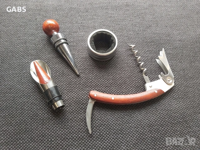 Подаръчен комплект за вино тирбушон,тапа и лиек,два модела, снимка 4 - Подаръци за мъже - 50668242