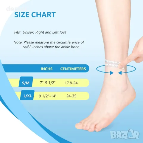 Шина за глезен, AFO Foot Drop Brace за ходене с обувки (L/XL), снимка 7 - Други - 47107385