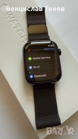 Apple Watch GPS + Cellular , цвят метално сиво, каишка метален графит с оригинална кутия, снимка 15 - Смарт часовници - 52672073