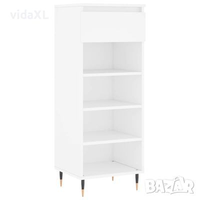 vidaXL Шкаф за обувки, бял, 40x36x105 см, инженерно дърво（SKU:831452