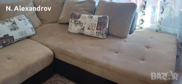 Разтегател ъглов диван за хол, снимка 4 - Дивани и мека мебел - 45592659