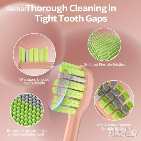 Електрическа четка за зъби, 5 режима, 6 глави за четка, 2-минутен таймер, снимка 5 - Други - 53924065