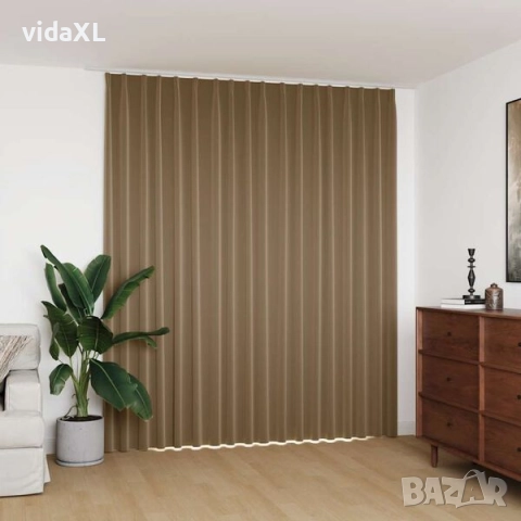 vidaXL Затъмняваща завеса с куки, таупе, 290x245 см(SKU:134441), снимка 2 - Пердета и завеси - 52921476