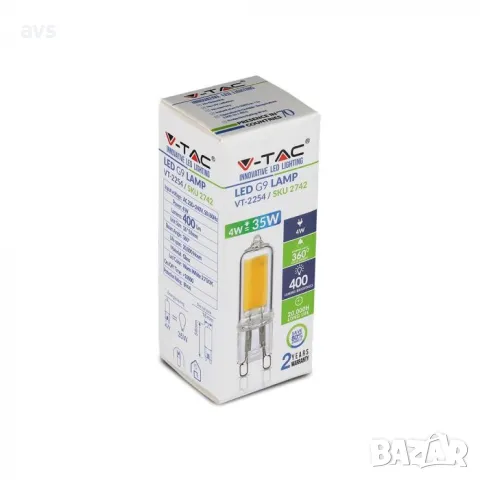 LED крушка G9 4W 2700K VT-2254 V-TAC, снимка 2 - Крушки - 48364100