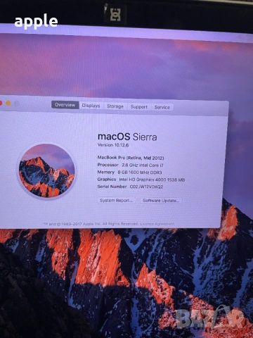 15,4'' Core i7 MacBook Pro А1398( Late 2012 )-На части, снимка 5 - Лаптопи за дома - 31017770