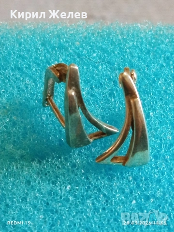 Нежни финни сребърни обеци майсторска ръчна изработка 54178, снимка 6 - Обеци - 54005800