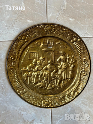 Метална чиния , бакър от Англия, снимка 2 - Антикварни и старинни предмети - 54042412