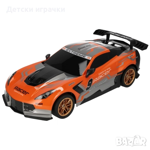 R/C състезателна кола 44см, 1:10, светлинни ефекти, гумени колела, с дистанционно , снимка 4 - Коли, камиони, мотори, писти - 52656196