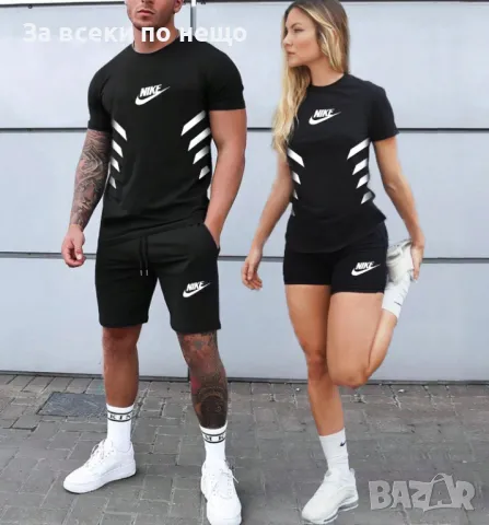 Nike Екипи За Двойки👚🩳Дамски Летен Екип Найк👕🩳Мъжки Къс Комплект Найк Код LFS392, снимка 2 - Спортни екипи - 49830715